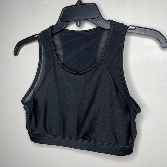 FABLETICS Bra Womens XS Solid Black Mesh-Panel Sports Wide-Strap - Picture 3 of 6